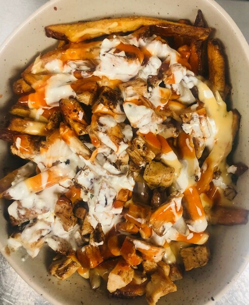 Buffalo Chicken Loaded Fries
