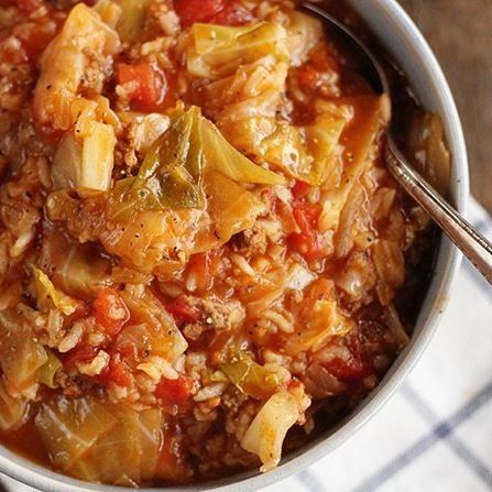 Stuffed Cabbage and Rice Soup